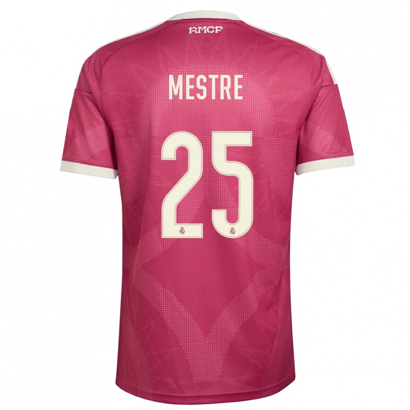 Danxen Criança Camisola Sergio Mestre #25 Vermelho Pálido Violeta Branco Terceiro 2026/27 Camisa Brasil