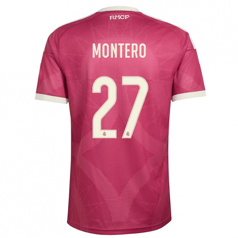Danxen Criança Camisola Pablo Montero #27 Vermelho Pálido Violeta Branco Terceiro 2026/27 Camisa Brasil