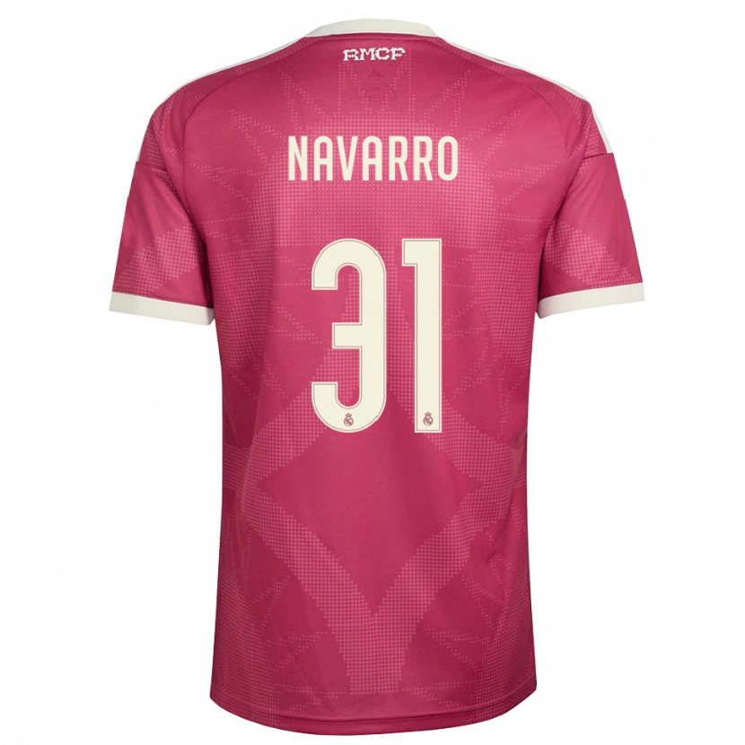 Danxen Criança Camisola Javi Navarro #31 Vermelho Pálido Violeta Branco Terceiro 2026/27 Camisa Brasil