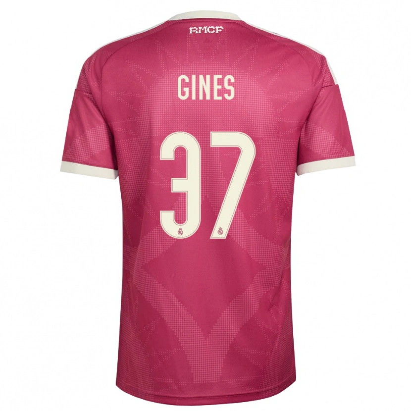 Danxen Criança Camisola Álvaro Ginés #37 Vermelho Pálido Violeta Branco Terceiro 2026/27 Camisa Brasil