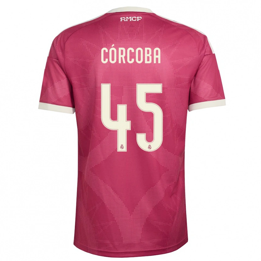Danxen Criança Camisola Andrés Córcoba #45 Vermelho Pálido Violeta Branco Terceiro 2026/27 Camisa Brasil