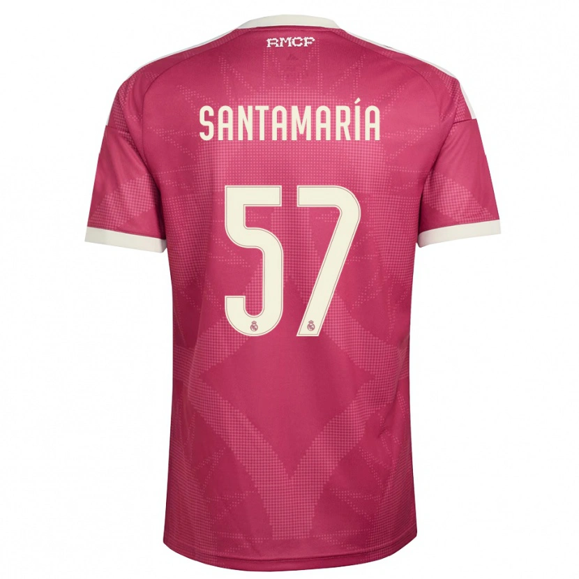 Danxen Criança Camisola Fran Santamaría #57 Vermelho Pálido Violeta Branco Terceiro 2026/27 Camisa Brasil
