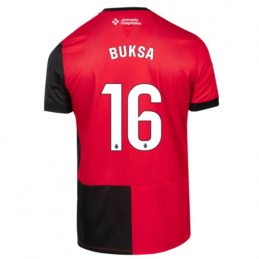 Danxen Criança Camisola Adam Buksa #16 Preto Vermelho Branco Principal 2026/27 Camisa Brasil
