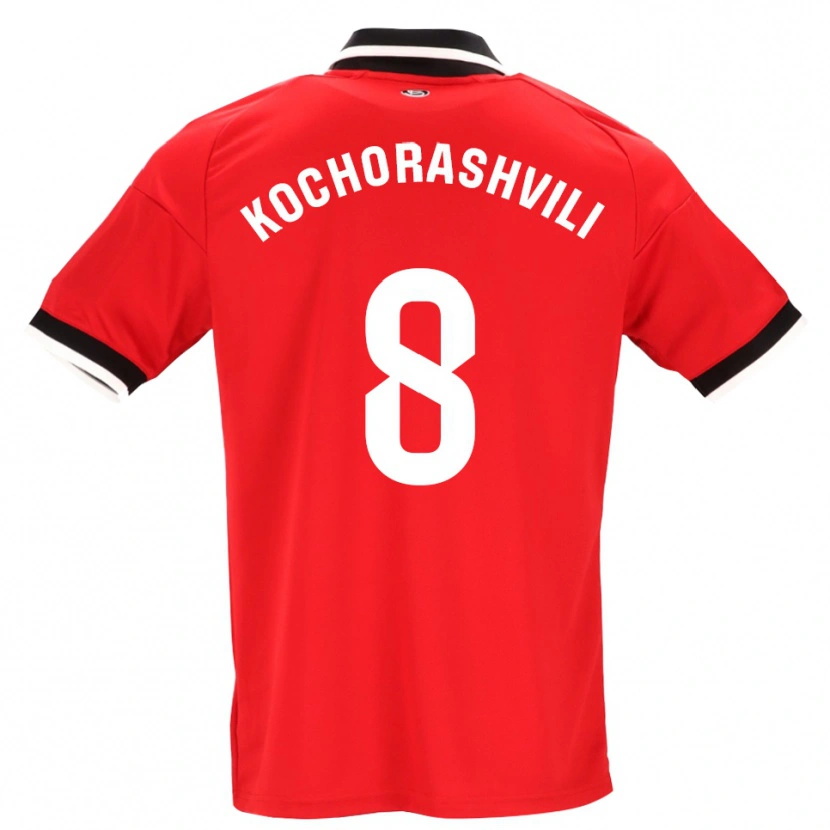 Danxen Homem Camisola Giorgi Kochorashvili #8 Preto Branco Vermelho Alternativa 2026/27 Camisa Brasil