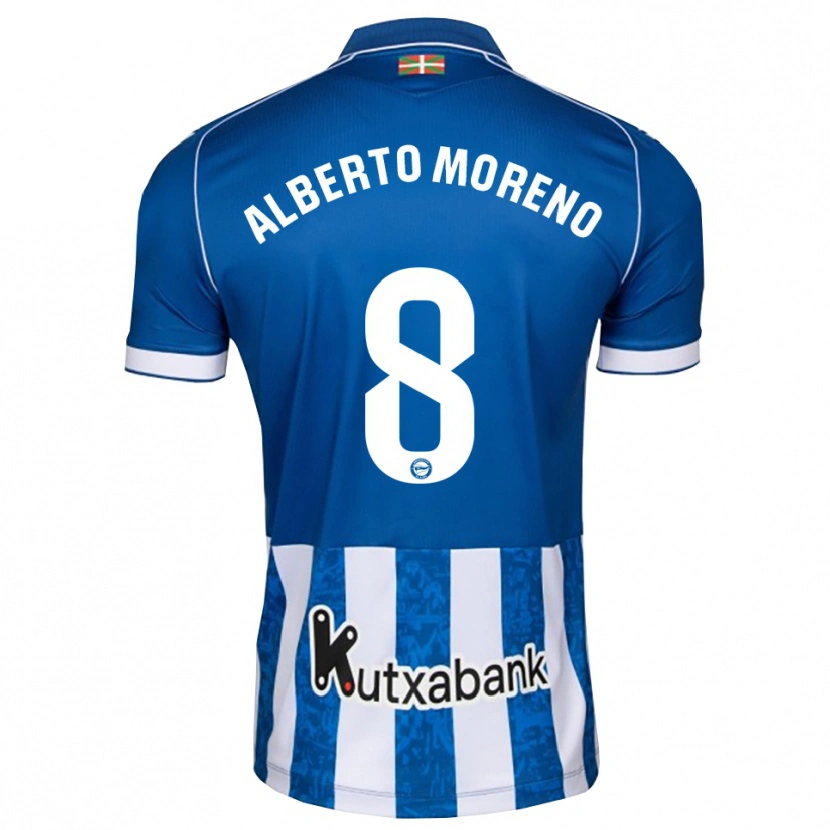 Danxen Homem Camisola Alberto Moreno #8 Azul Branco Preto Principal 2026/27 Camisa Brasil