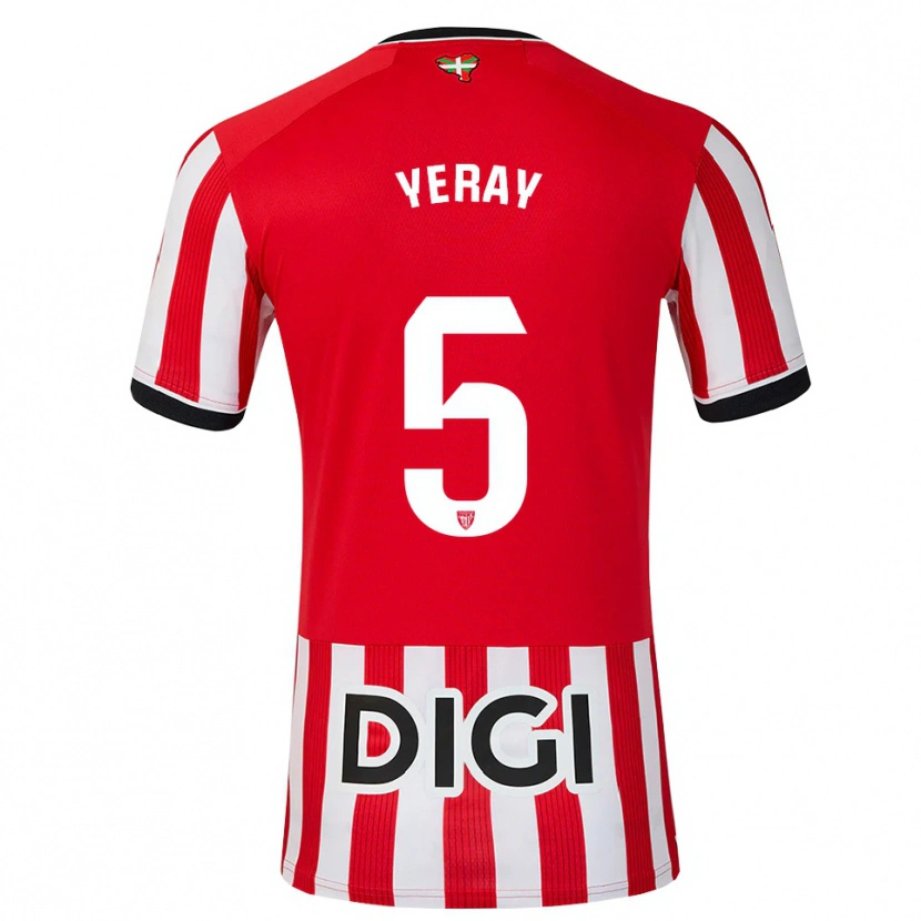 Danxen Homem Camisola Yeray Álvarez #5 Vermelho Preto Branco Principal 2026/27 Camisa Brasil