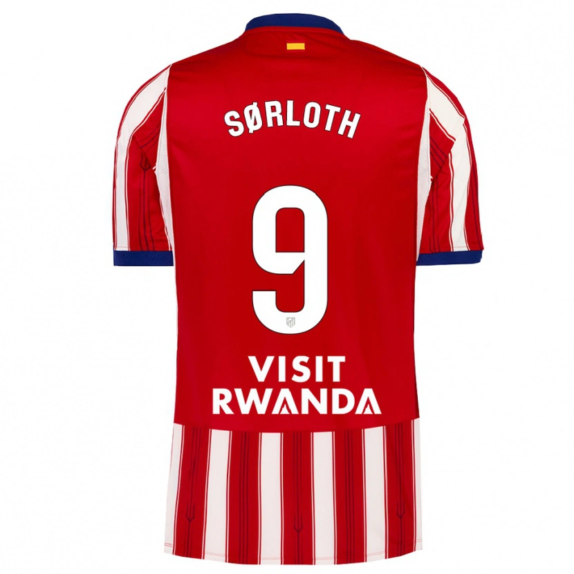 Danxen Homem Camisola Alexander Sørloth #9 Azul Real Vermelho Branco Principal 2026/27 Camisa Brasil