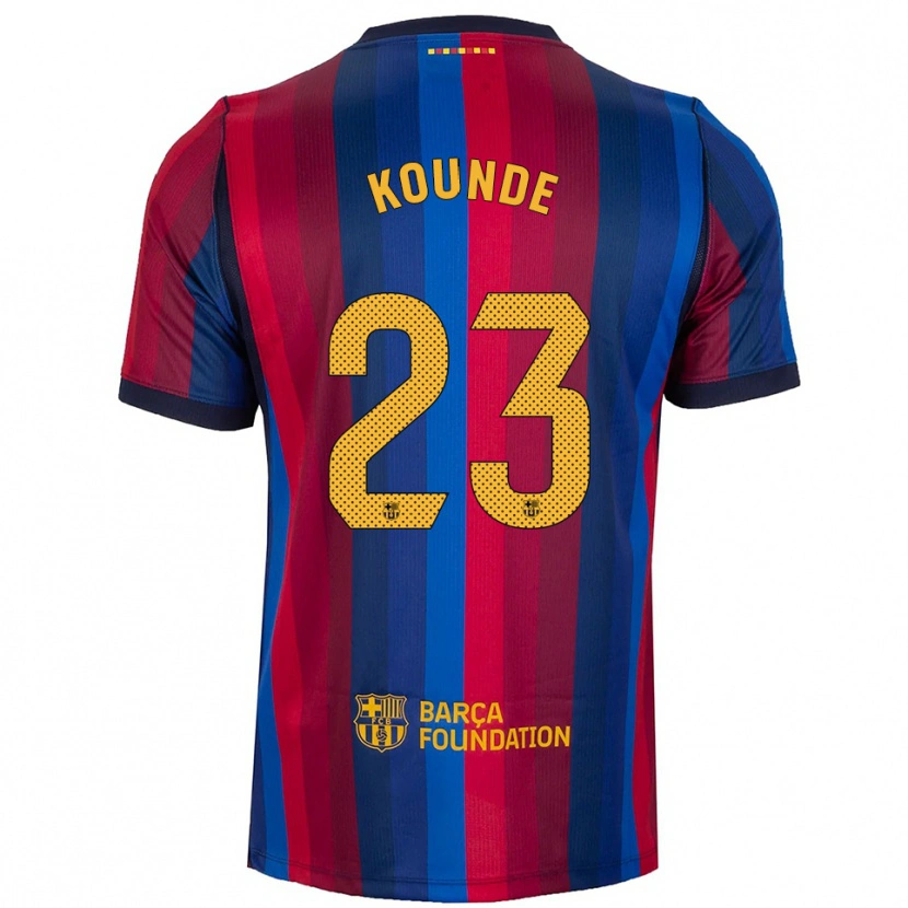 Danxen Homem Camisola Jules Koundé #23 Azul Real Vermelho Amarelo Principal 2026/27 Camisa Brasil