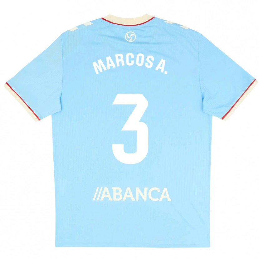 Danxen Homem Camisola Marcos Alonso #3 Azul Céu Branco Vermelho Principal 2026/27 Camisa Brasil