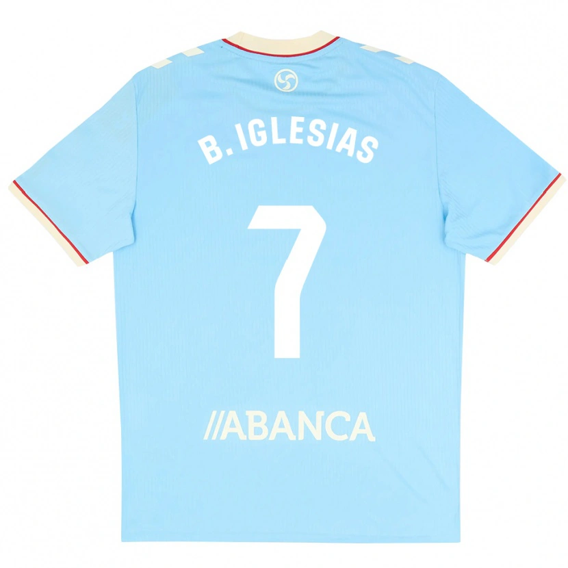 Danxen Homem Camisola Borja Iglesias #7 Azul Céu Branco Vermelho Principal 2026/27 Camisa Brasil