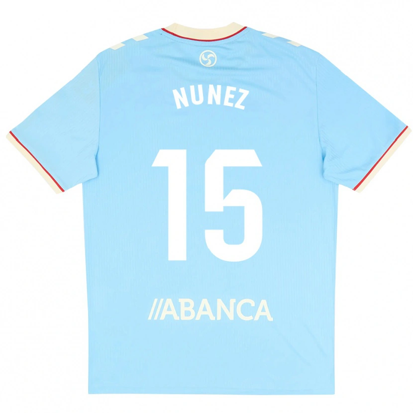 Danxen Homem Camisola Álvaro Núñez #15 Azul Céu Branco Vermelho Principal 2026/27 Camisa Brasil