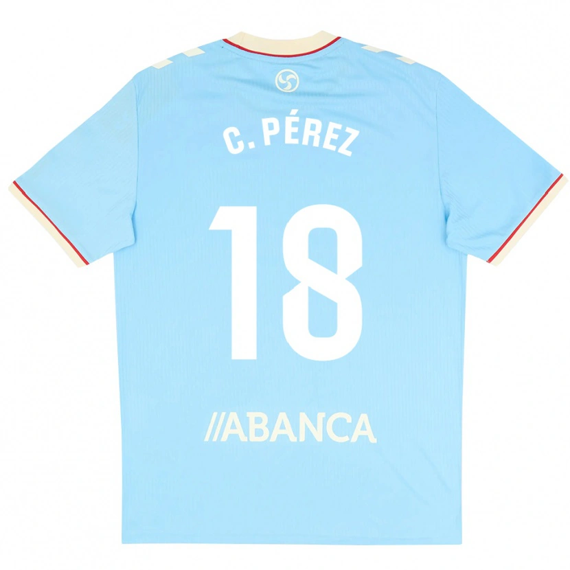 Danxen Homem Camisola Carles Pérez #18 Azul Céu Branco Vermelho Principal 2026/27 Camisa Brasil