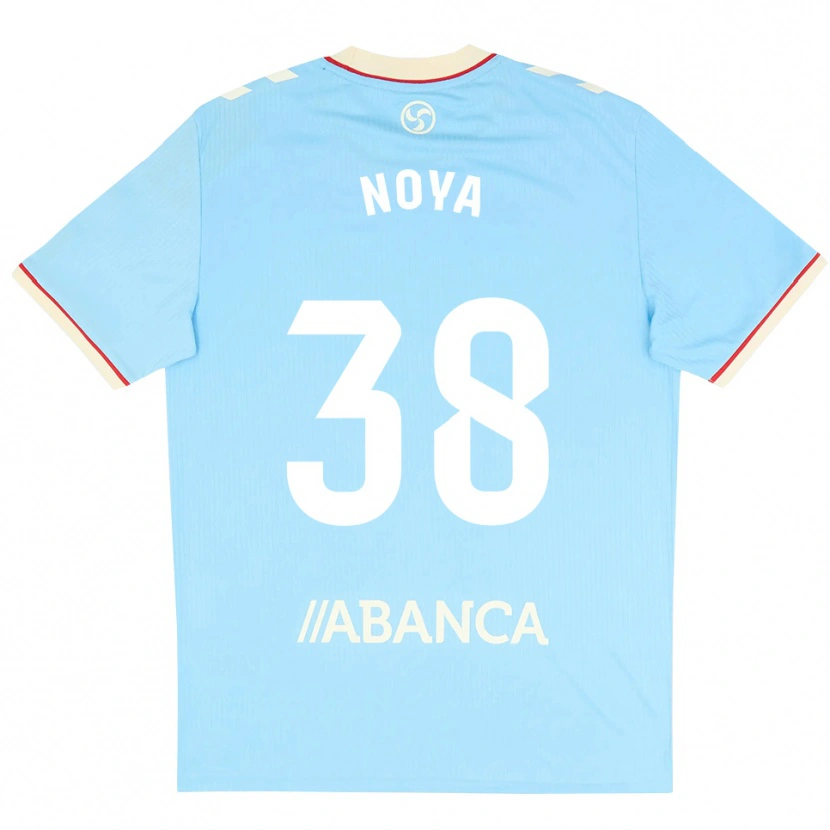Danxen Homem Camisola Dani Noya #38 Azul Céu Branco Vermelho Principal 2026/27 Camisa Brasil