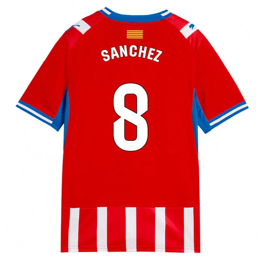 Danxen Homem Camisola Miguel Ángel Sánchez #8 Vermelho Branco Azul Céu Principal 2026/27 Camisa Brasil