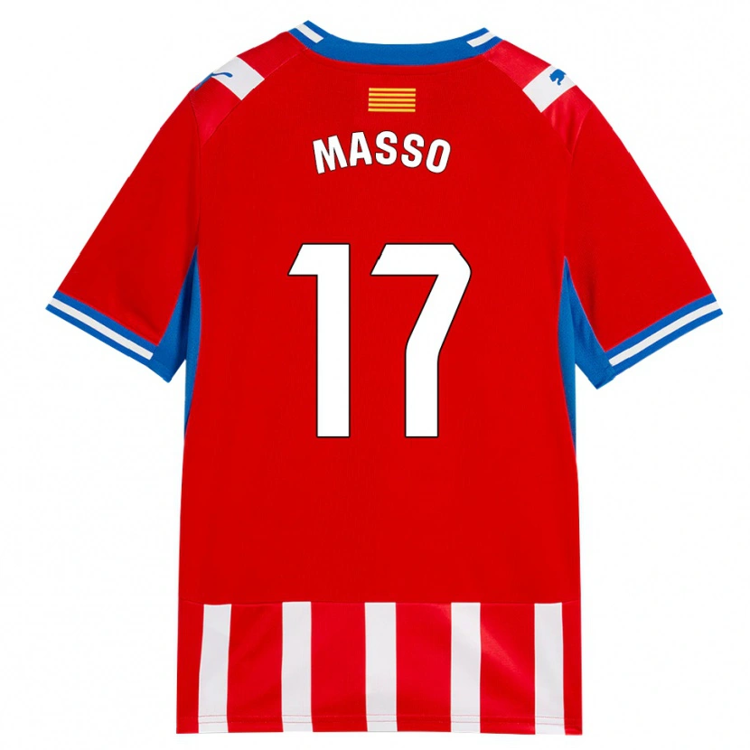Danxen Homem Camisola Ainoa Massó #17 Vermelho Branco Azul Céu Principal 2026/27 Camisa Brasil