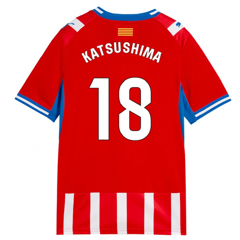 Danxen Homem Camisola Shinnosuke Katsushima #18 Vermelho Branco Azul Céu Principal 2026/27 Camisa Brasil
