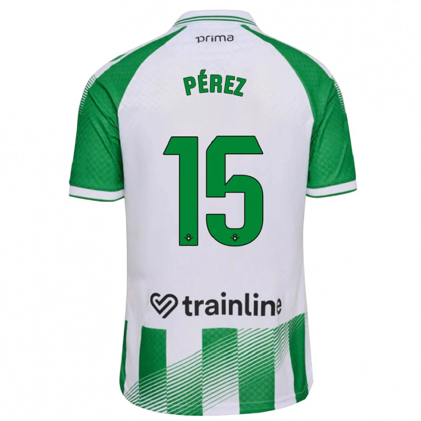 Danxen Homem Camisola Álex Pérez #15 Verde Claro Preto Branco Principal 2026/27 Camisa Brasil