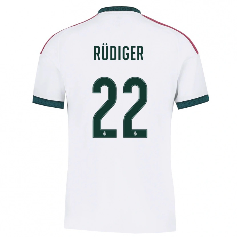 Danxen Homem Camisola Antonio Rüdiger #22 Verde Escuro Branco Vermelho Principal 2026/27 Camisa Brasil