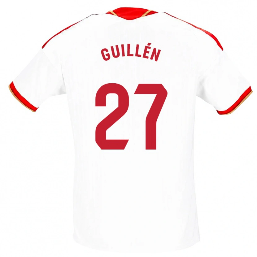 Danxen Homem Camisola Nico Guillén #27 Branco Vermelho Principal 2026/27 Camisa Brasil