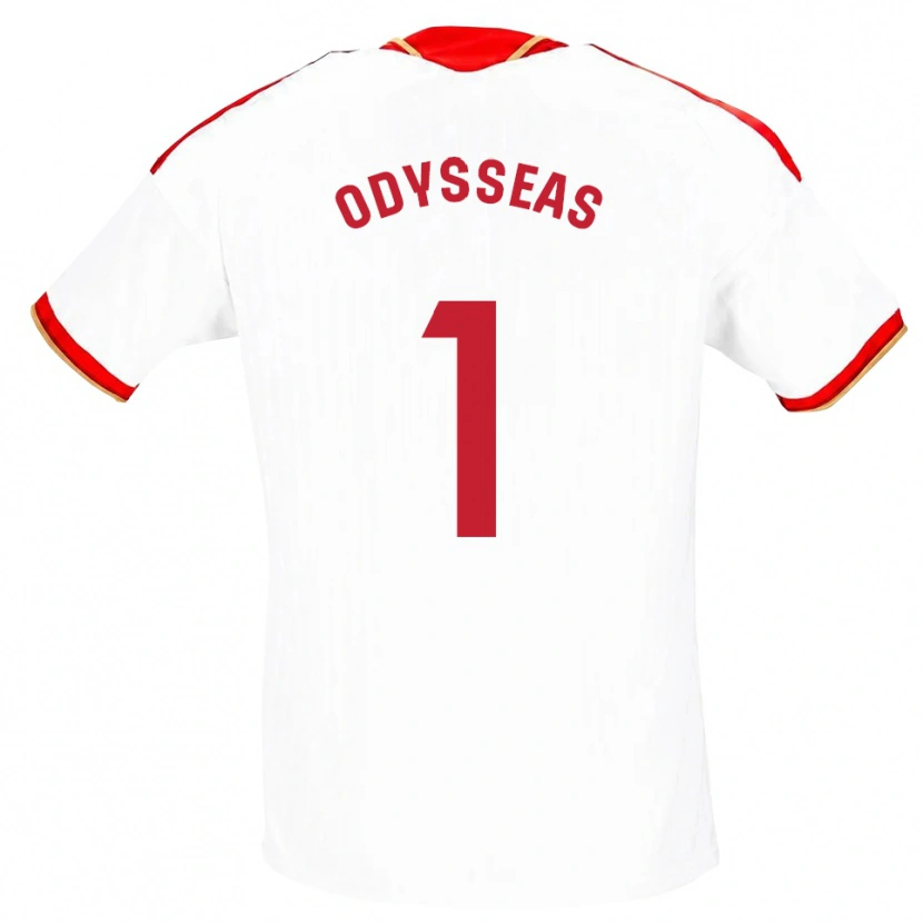Danxen Homem Camisola Odysseas Vlachodimos #1 Branco Vermelho Principal 2026/27 Camisa Brasil