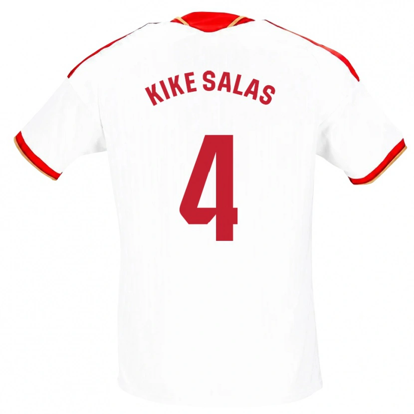 Danxen Homem Camisola Kike Salas #4 Branco Vermelho Principal 2026/27 Camisa Brasil
