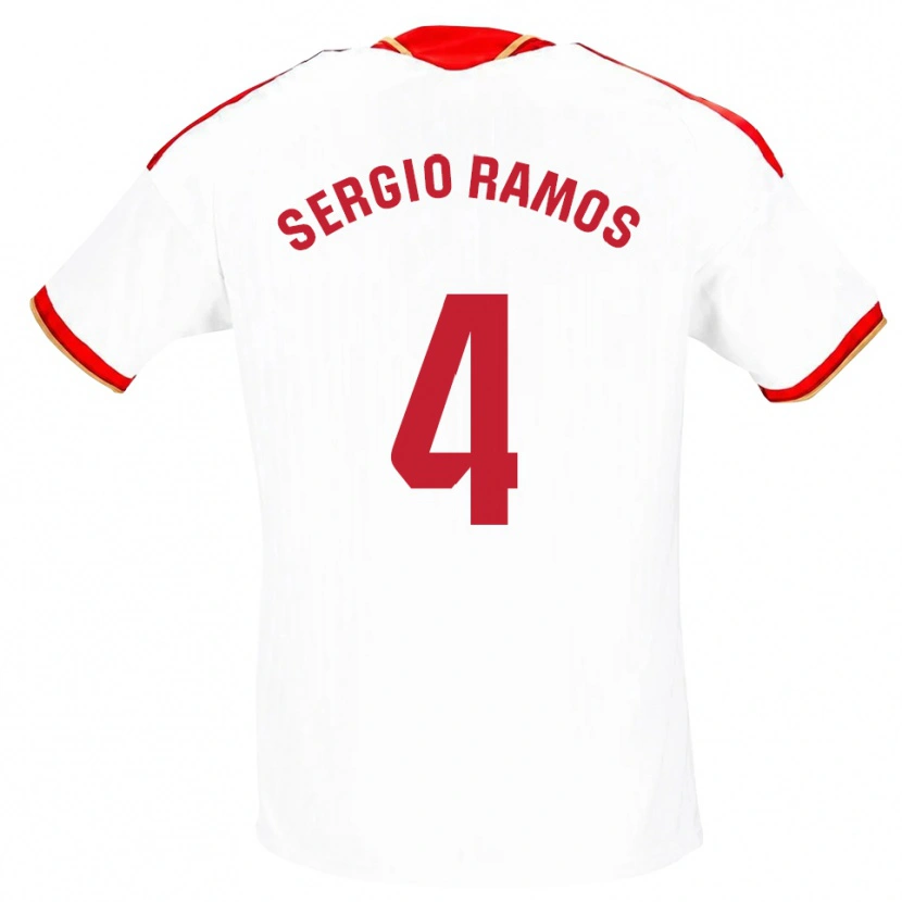 Danxen Homem Camisola Sergio Ramos #4 Branco Vermelho Principal 2026/27 Camisa Brasil