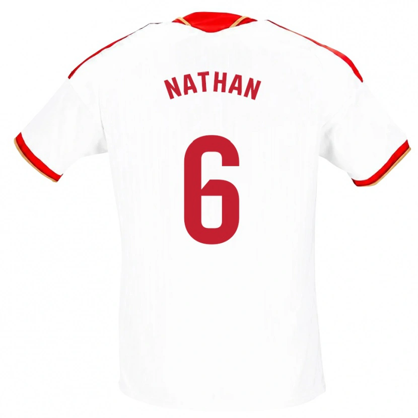 Danxen Homem Camisola Nathan Sánchez #6 Branco Vermelho Principal 2026/27 Camisa Brasil