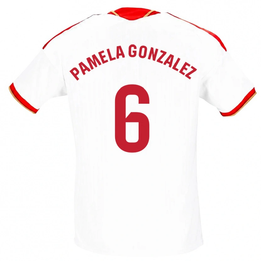 Danxen Homem Camisola Cinthia Pamela González Medina #6 Branco Vermelho Principal 2026/27 Camisa Brasil