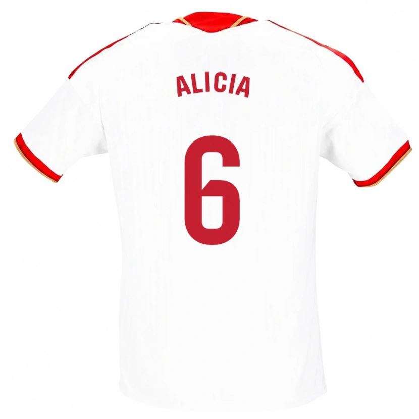 Danxen Homem Camisola Alicia Redondo #6 Branco Vermelho Principal 2026/27 Camisa Brasil