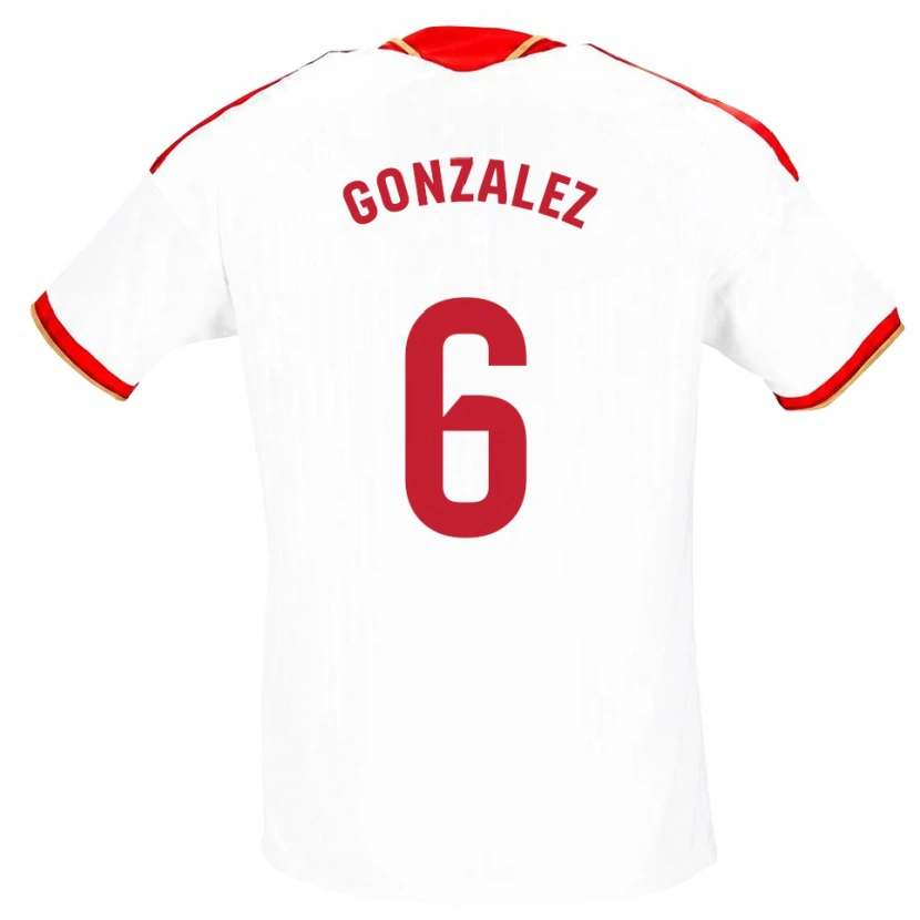 Danxen Homem Camisola Pamela González #6 Branco Vermelho Principal 2026/27 Camisa Brasil