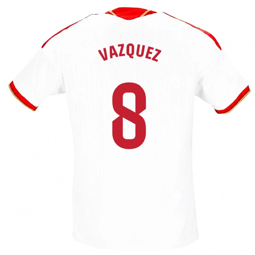 Danxen Homem Camisola Manolo Vazquez #8 Branco Vermelho Principal 2026/27 Camisa Brasil