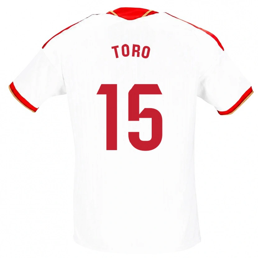 Danxen Homem Camisola Juanan Toro #15 Branco Vermelho Principal 2026/27 Camisa Brasil