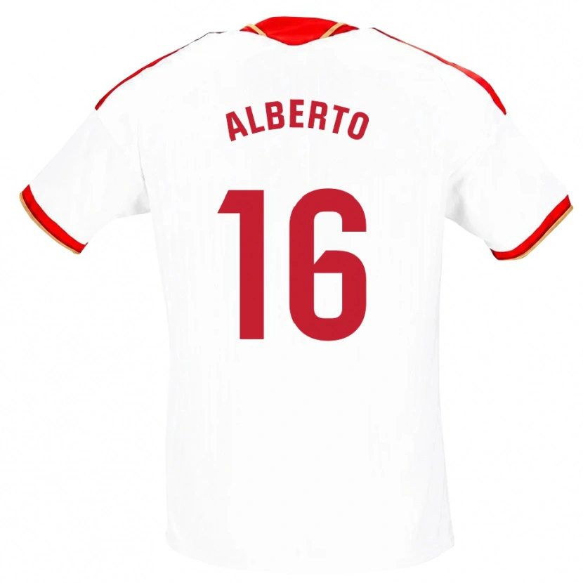 Danxen Homem Camisola Alberto González #16 Branco Vermelho Principal 2026/27 Camisa Brasil