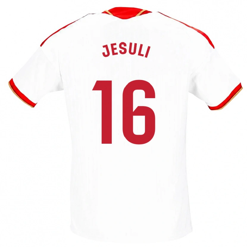Danxen Homem Camisola Jesuli #16 Branco Vermelho Principal 2026/27 Camisa Brasil