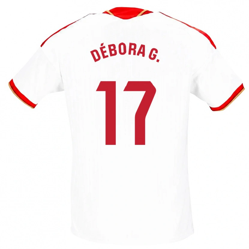 Danxen Homem Camisola Débora García Mateo #17 Branco Vermelho Principal 2026/27 Camisa Brasil