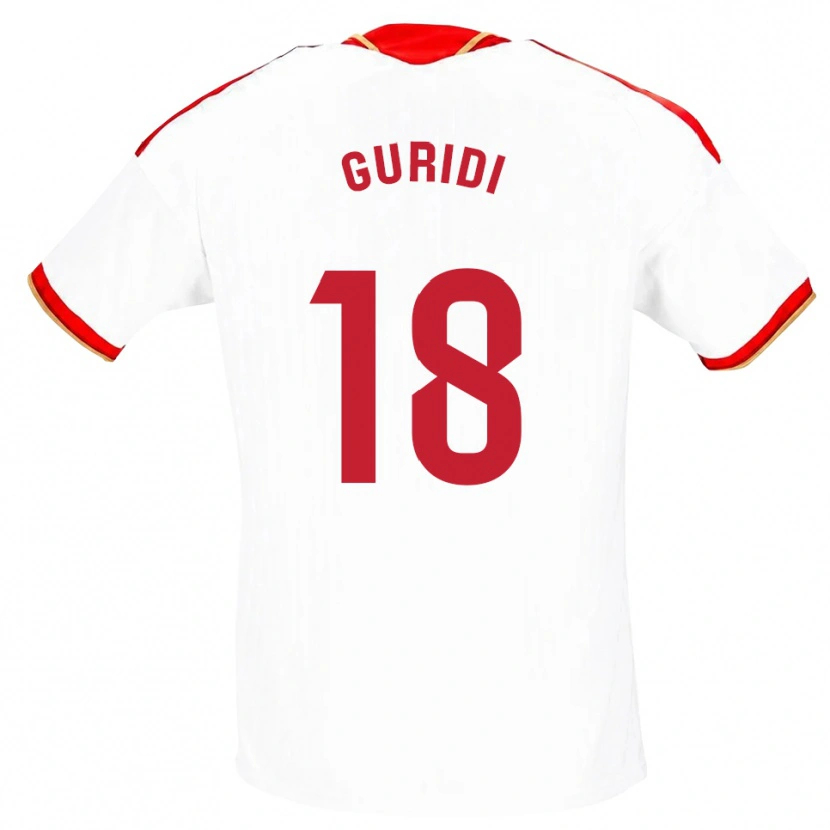Danxen Homem Camisola Jon Guridi #18 Branco Vermelho Principal 2026/27 Camisa Brasil