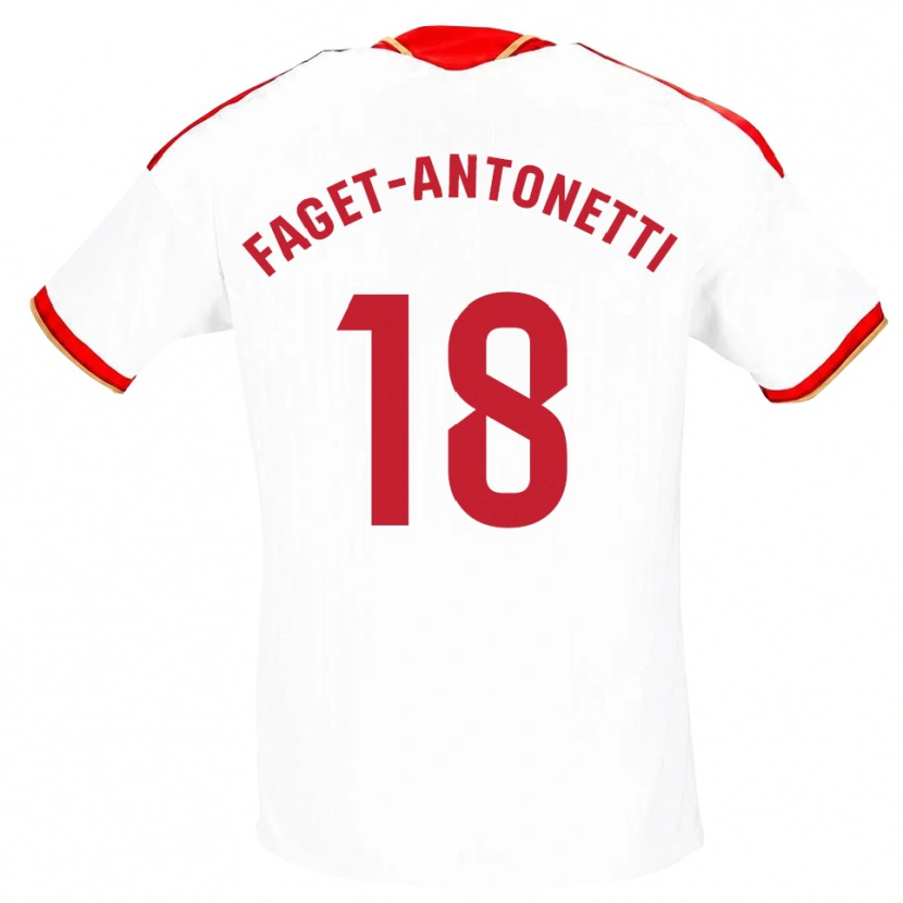 Danxen Homem Camisola Roméo Faget-Antonetti #18 Branco Vermelho Principal 2026/27 Camisa Brasil