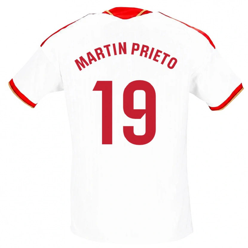 Danxen Homem Camisola Cristina Martín-Prieto Gutiérrez #19 Branco Vermelho Principal 2026/27 Camisa Brasil