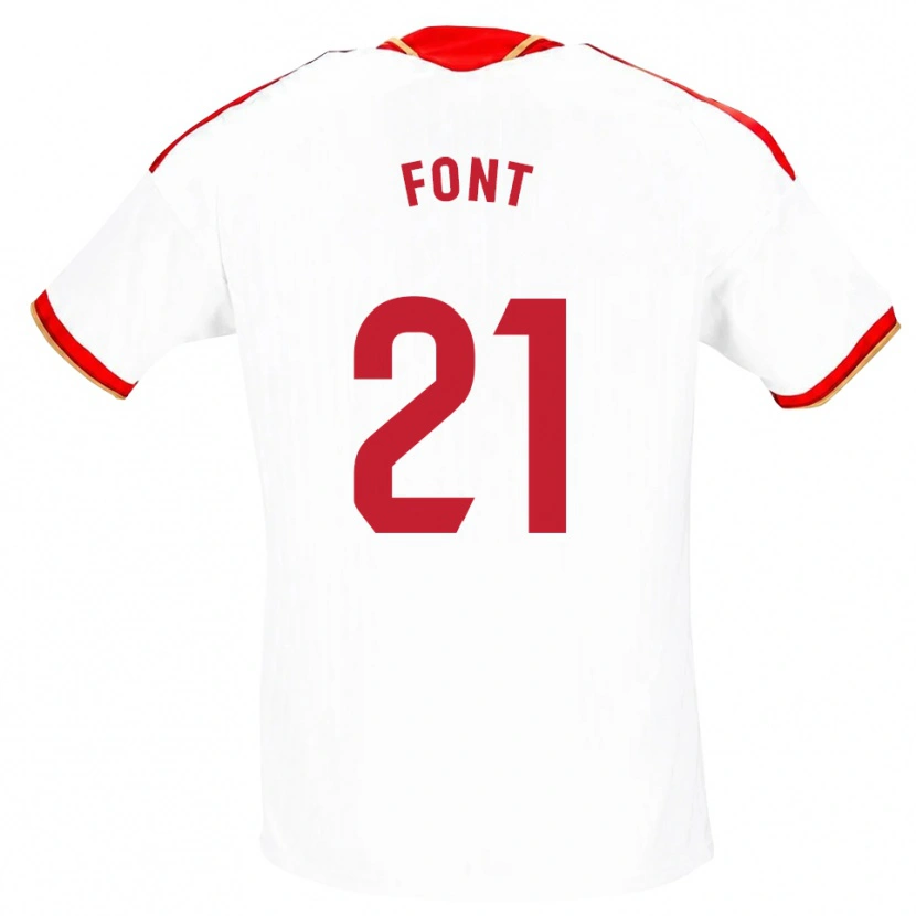 Danxen Homem Camisola Jan Font #21 Branco Vermelho Principal 2026/27 Camisa Brasil
