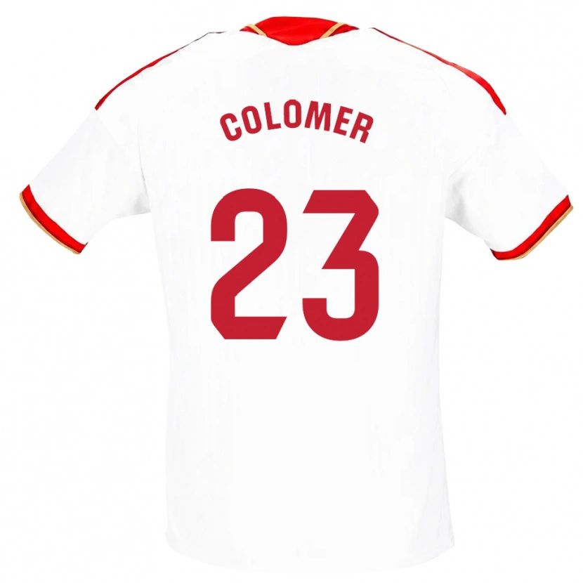 Danxen Homem Camisola Carlos Colomer #23 Branco Vermelho Principal 2026/27 Camisa Brasil
