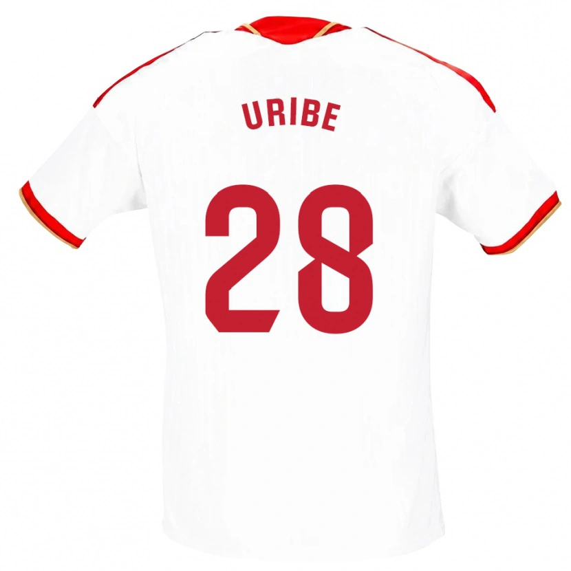 Danxen Homem Camisola Raúl Uribe #28 Branco Vermelho Principal 2026/27 Camisa Brasil