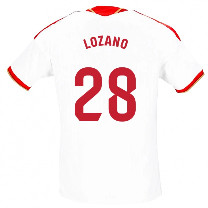 Danxen Homem Camisola Elena Lozano #28 Branco Vermelho Principal 2026/27 Camisa Brasil