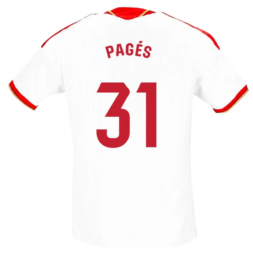 Danxen Homem Camisola Lukas Pagés #31 Branco Vermelho Principal 2026/27 Camisa Brasil