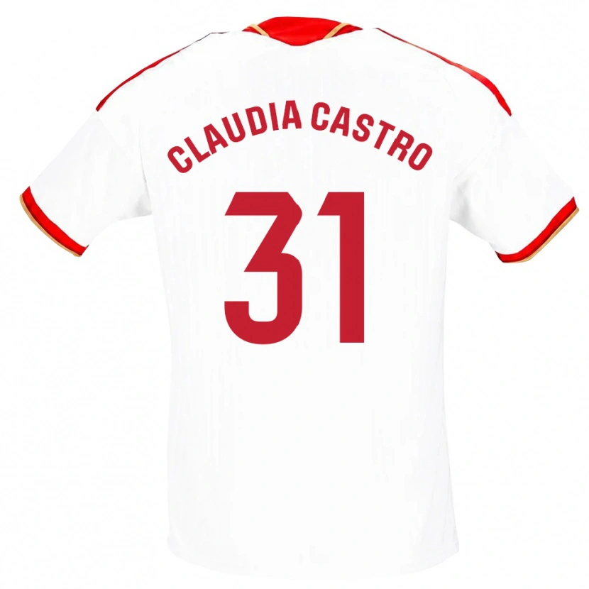Danxen Homem Camisola Claudia Castro Romero #31 Branco Vermelho Principal 2026/27 Camisa Brasil