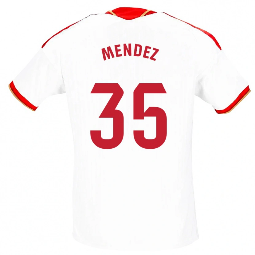 Danxen Homem Camisola Tomás Méndez #35 Branco Vermelho Principal 2026/27 Camisa Brasil