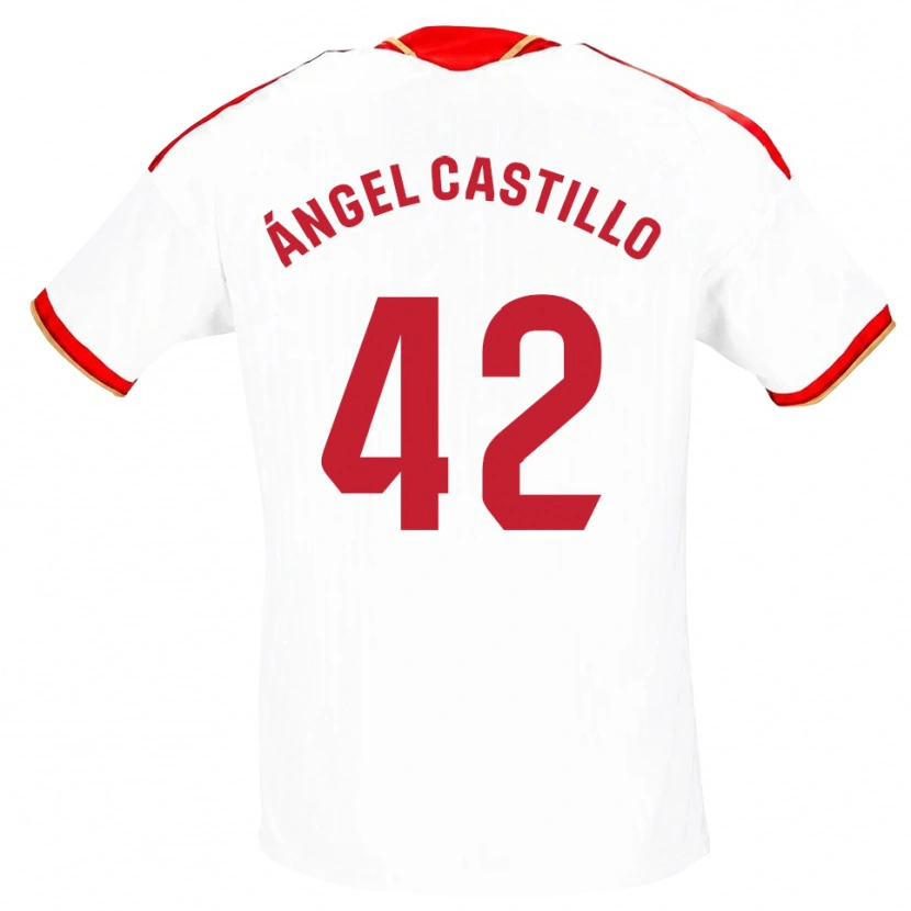 Danxen Homem Camisola Manuel Ángel Castillo #42 Branco Vermelho Principal 2026/27 Camisa Brasil