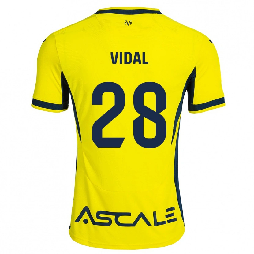 Danxen Homem Camisola Aran Vidal #28 Amarelo Preto Vermelho Principal 2026/27 Camisa Brasil