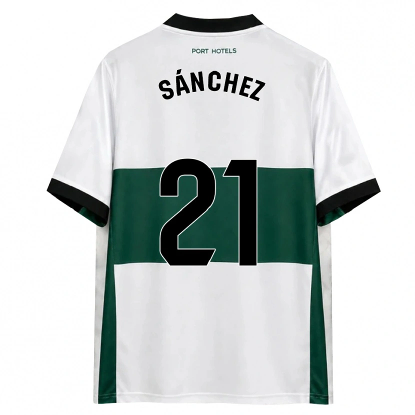 Danxen Homem Camisola Álex Sánchez #21 Verde Branco Vermelho Principal 2026/27 Camisa Brasil
