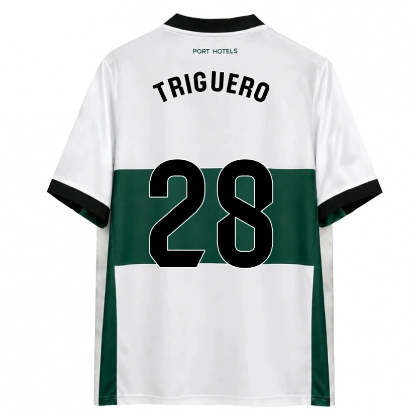 Danxen Homem Camisola Dani Triguero #28 Verde Branco Vermelho Principal 2026/27 Camisa Brasil