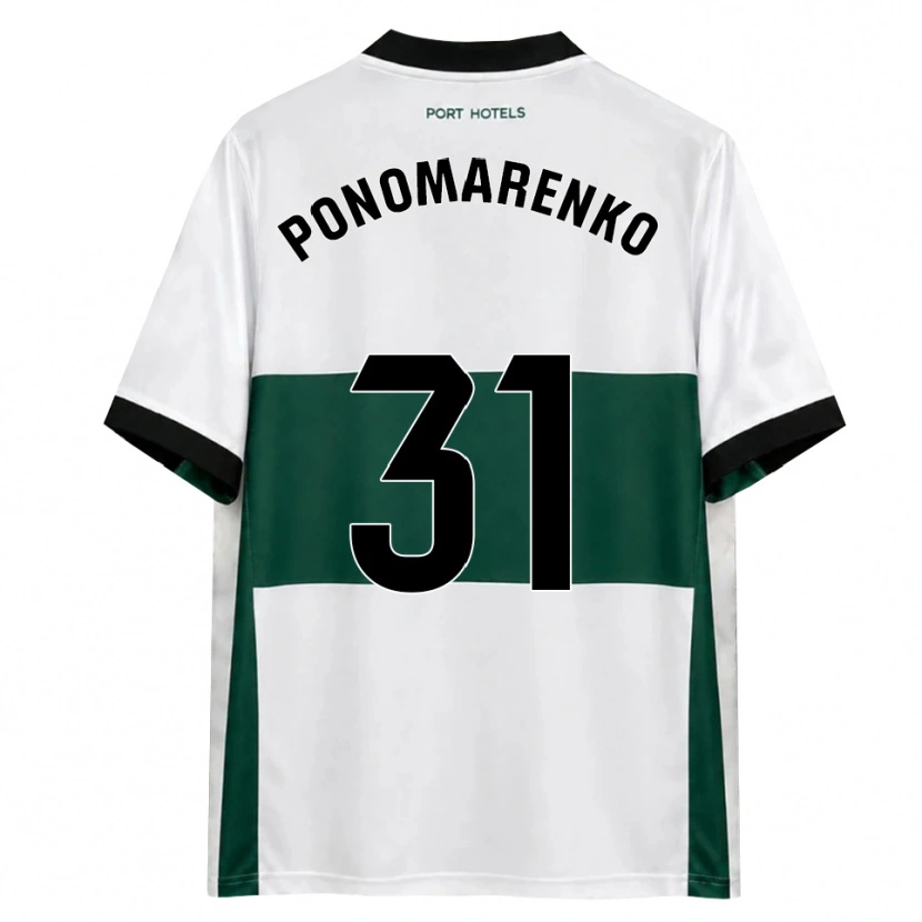 Danxen Homem Camisola Borys Ponomarenko #31 Verde Branco Vermelho Principal 2026/27 Camisa Brasil